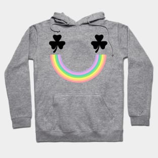 Rainbow Smiley Shamrock Hoodie